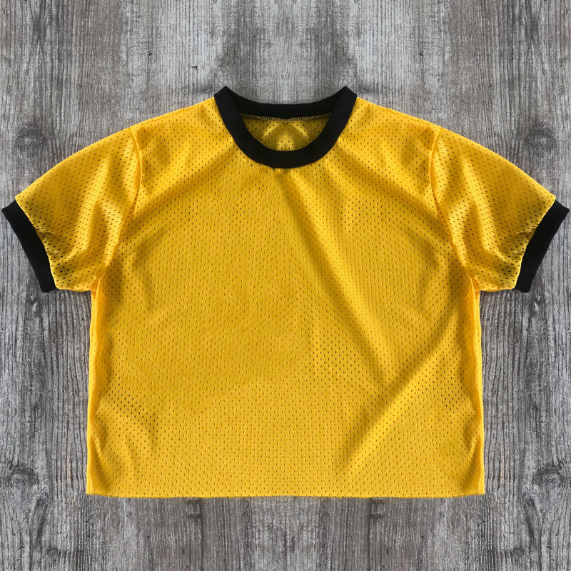 6031 - Women's Cropped Mesh Ringer Tee-7