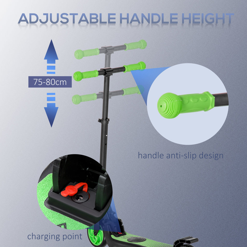 HOMCOM Folding Electric Scooter E Scooter, 120W, with Rear Wheel Brake, 8km/h Maximum Speed, for Ages 6+ Years Old in Green-4