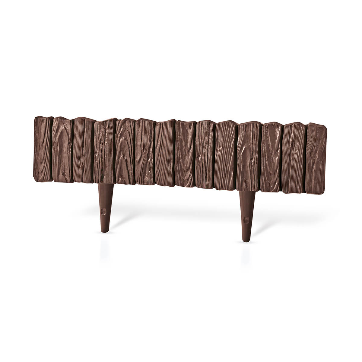 Lawn Edging, Plastic Palisade Wood Effect, 2.32m, Brown-2
