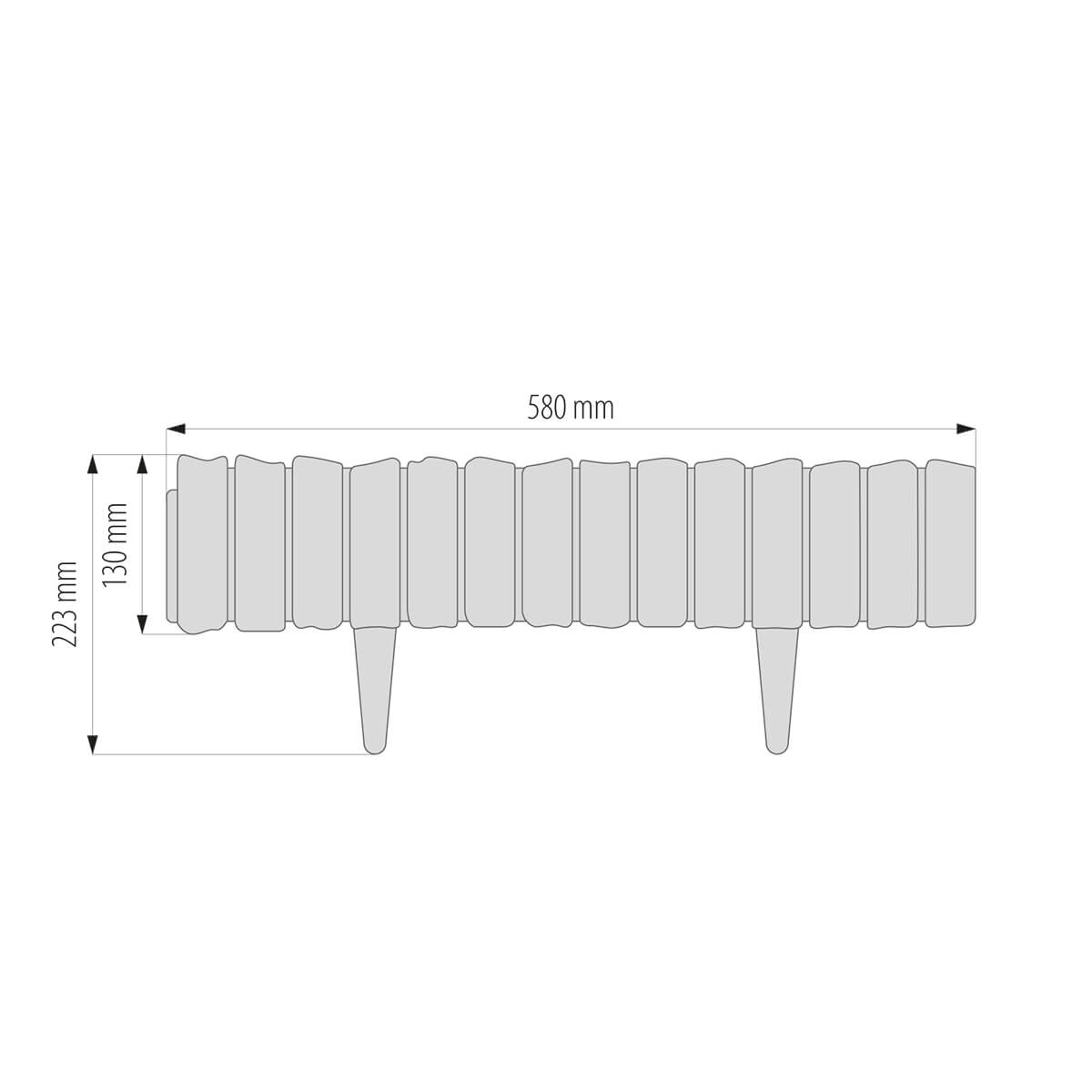 Lawn Edging, Plastic Palisade Wood Effect, 2.32m, Brown-1