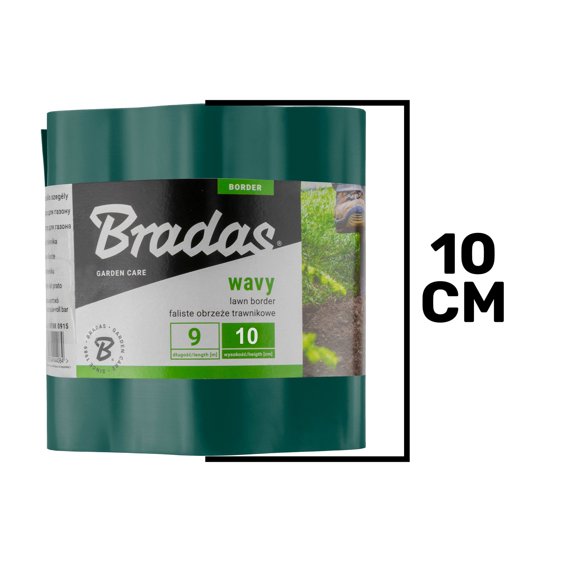 Wavy Plastic Garden Lawn Edging, H=10CM, L=9M, Green-1