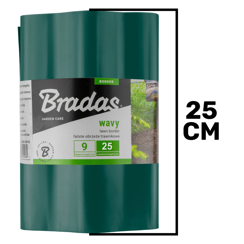 Wavy Plastic Garden Lawn Edging, H=25CM, L=9M, Green-2