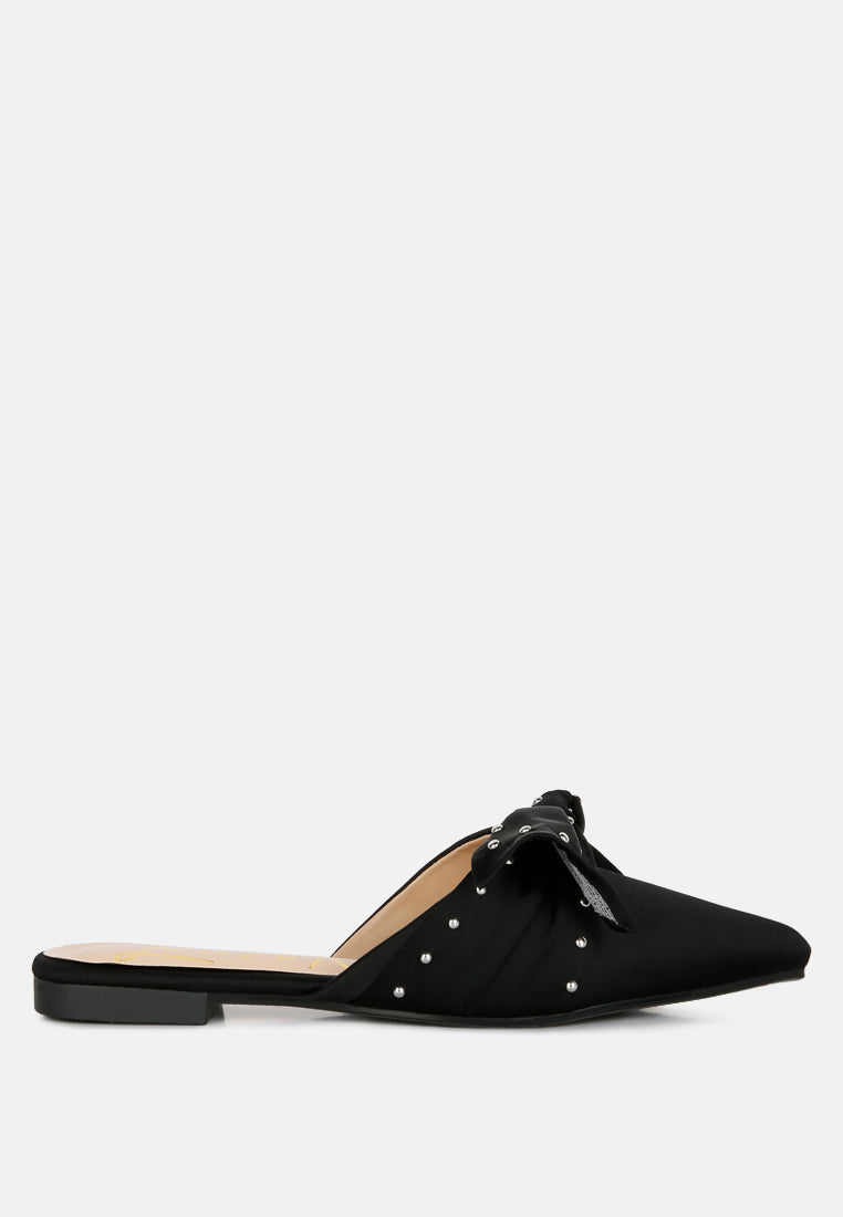 Makeover Studded Bow Flat Mules-8