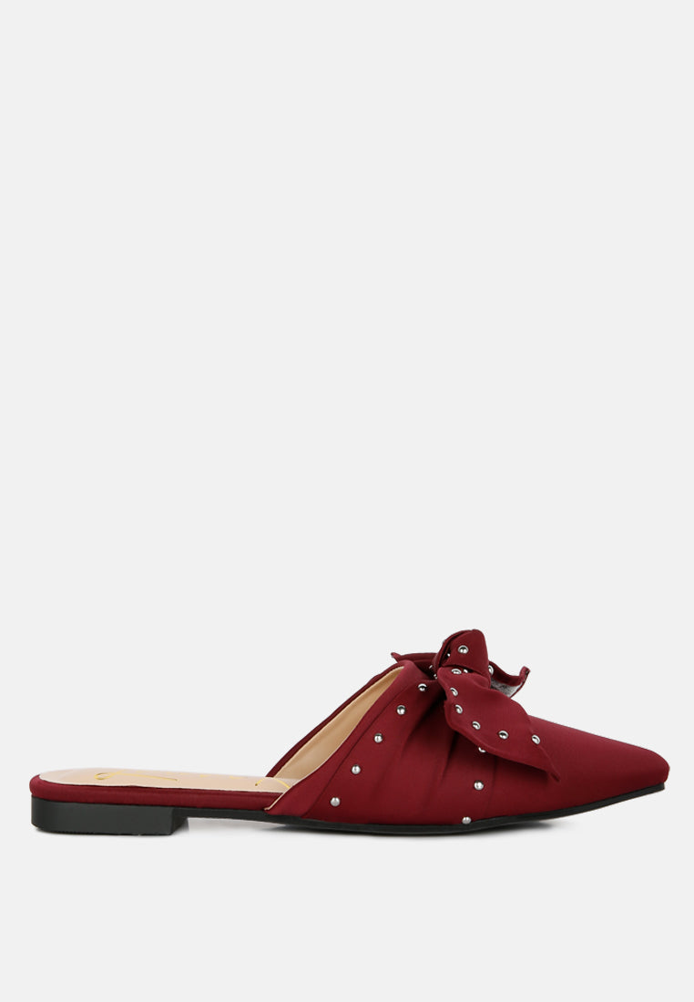 Makeover Studded Bow Flat Mules-7