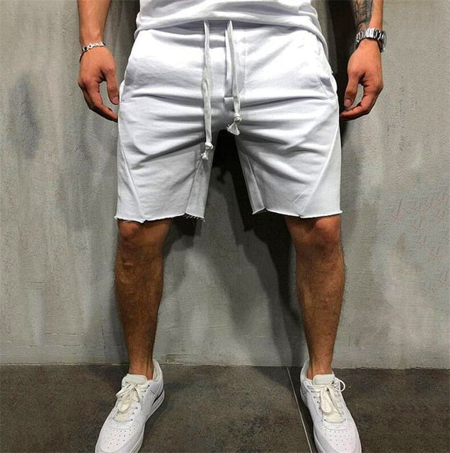 Mens Knee-length Cotton Shorts with Elastic Drawstring Waist Men's Sweatshort with Side Pockets Summer Shorts Short Pants-11