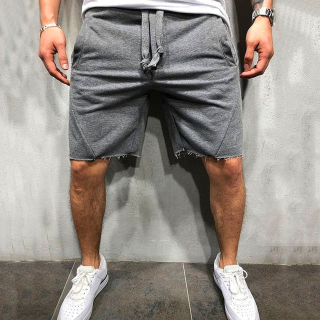 Mens Knee-length Cotton Shorts with Elastic Drawstring Waist Men's Sweatshort with Side Pockets Summer Shorts Short Pants-8