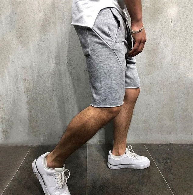 Mens Knee-length Cotton Shorts with Elastic Drawstring Waist Men's Sweatshort with Side Pockets Summer Shorts Short Pants-9