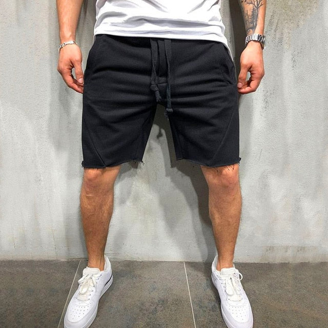 Mens Knee-length Cotton Shorts with Elastic Drawstring Waist Men's Sweatshort with Side Pockets Summer Shorts Short Pants-14