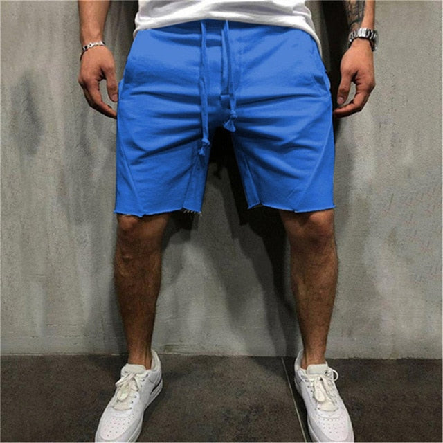 Mens Knee-length Cotton Shorts with Elastic Drawstring Waist Men's Sweatshort with Side Pockets Summer Shorts Short Pants-6