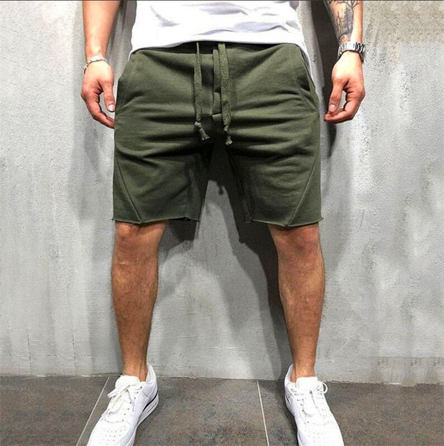 Mens Knee-length Cotton Shorts with Elastic Drawstring Waist Men's Sweatshort with Side Pockets Summer Shorts Short Pants-5