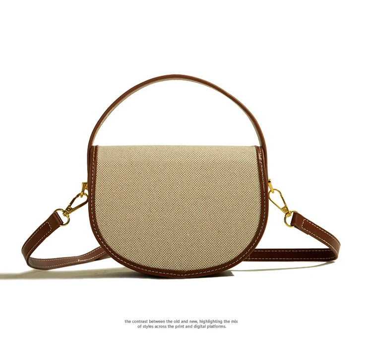 Muzikai Genuine Goods Saddle Bag Niche Retro Patchwork Handbags 2023 New Casual All-Match Messenger Bag-1