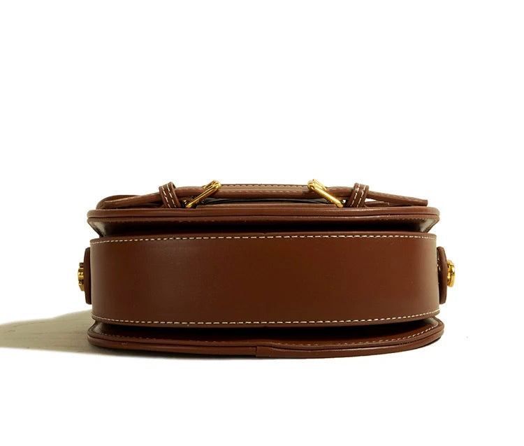 Muzikai Genuine Goods Saddle Bag Niche Retro Patchwork Handbags 2023 New Casual All-Match Messenger Bag-2