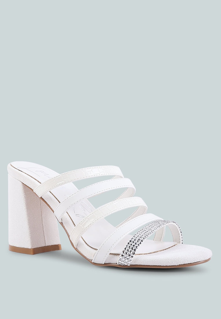 Peaches Strapped Rhinestone Embellished Sandals-1