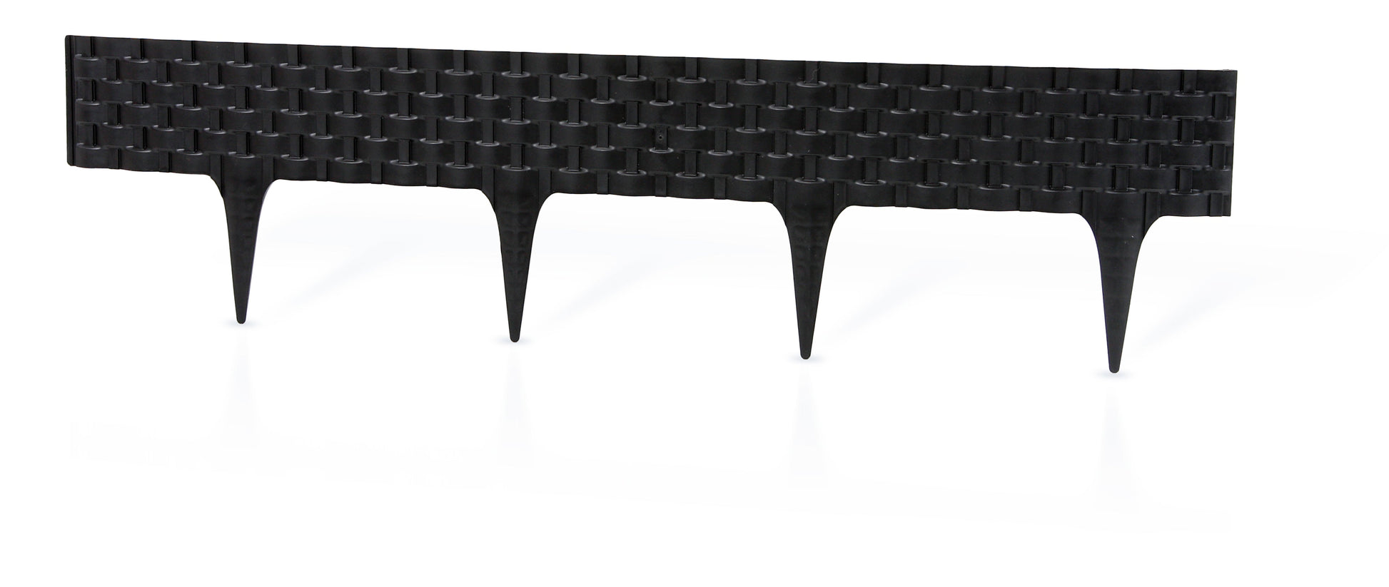 Lawn Edging, Plastic Palisade Rattan Effect, 2.4m, Black-2