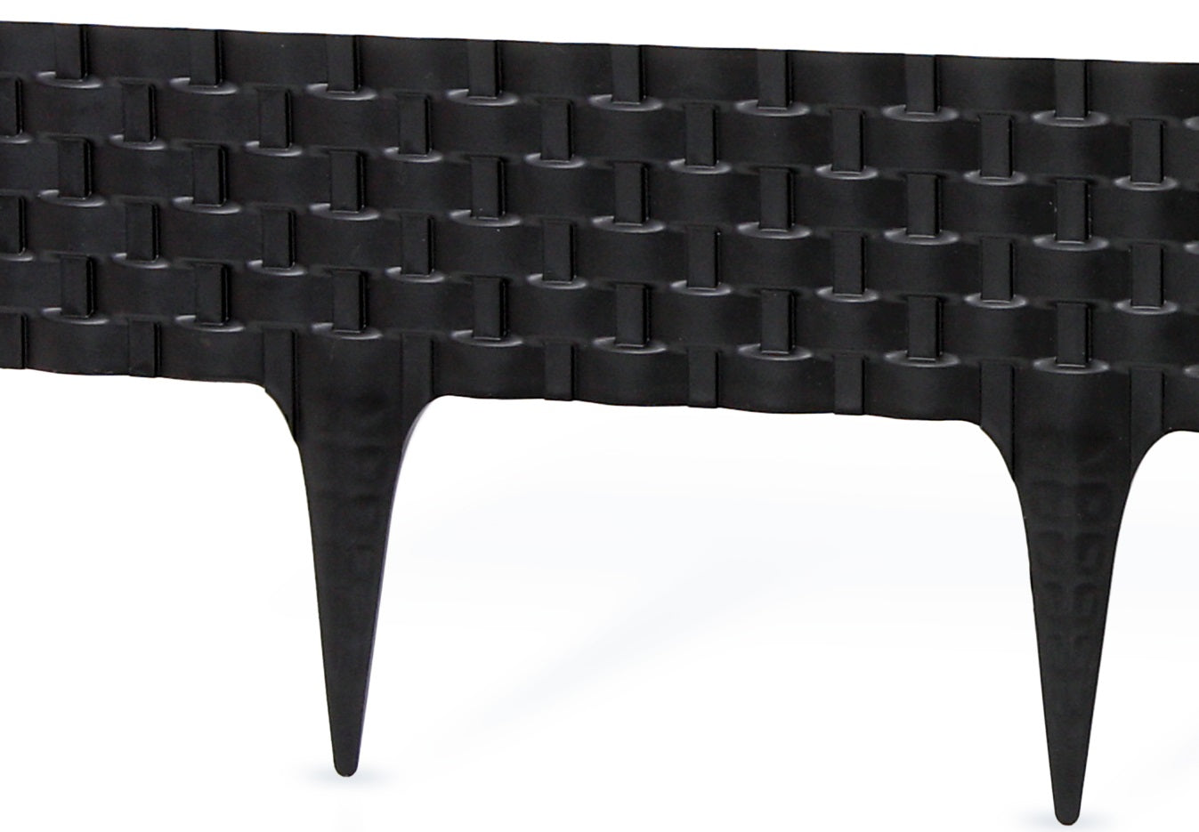 Lawn Edging, Plastic Palisade Rattan Effect, 2.4m, Black-0
