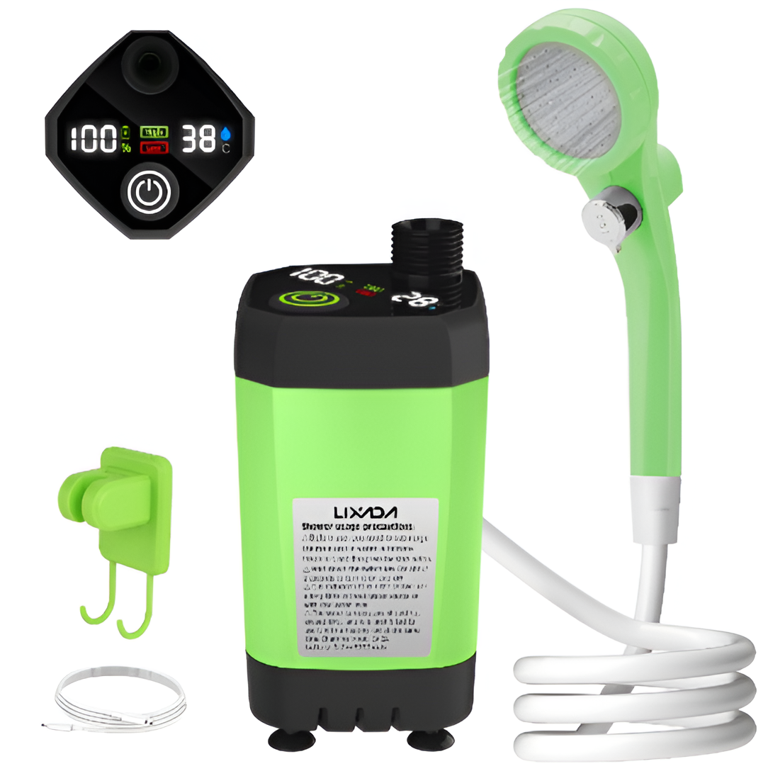 NNEOBA Portable Camping Shower Kit with Digital Display-0