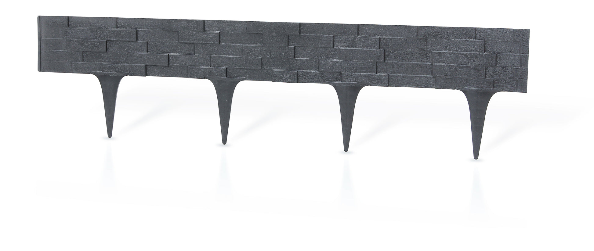 Lawn Edging, Plastic Palisade Slate Effect, 2.38m, Gray-2