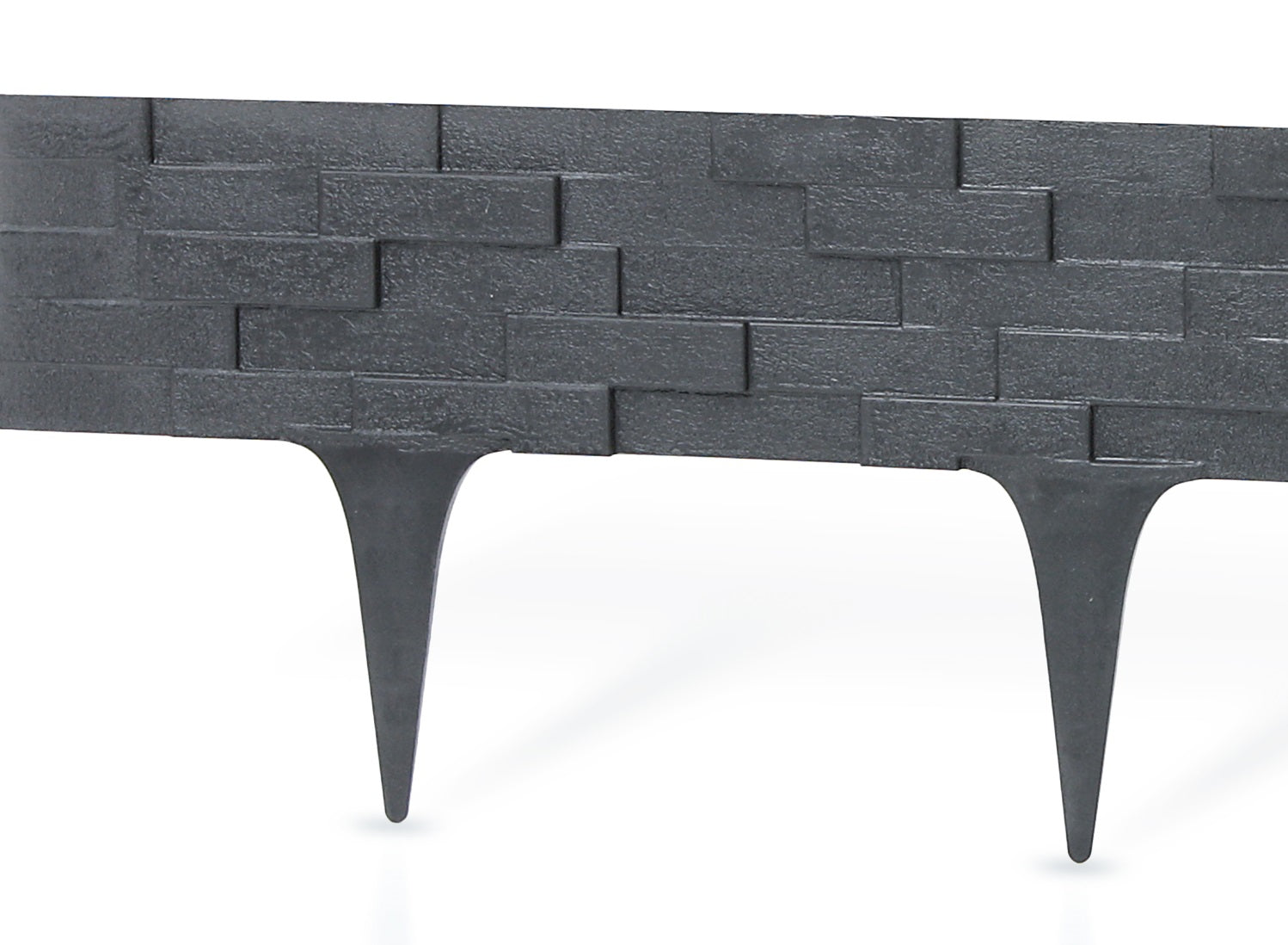 Lawn Edging, Plastic Palisade Slate Effect, 2.38m, Gray-0