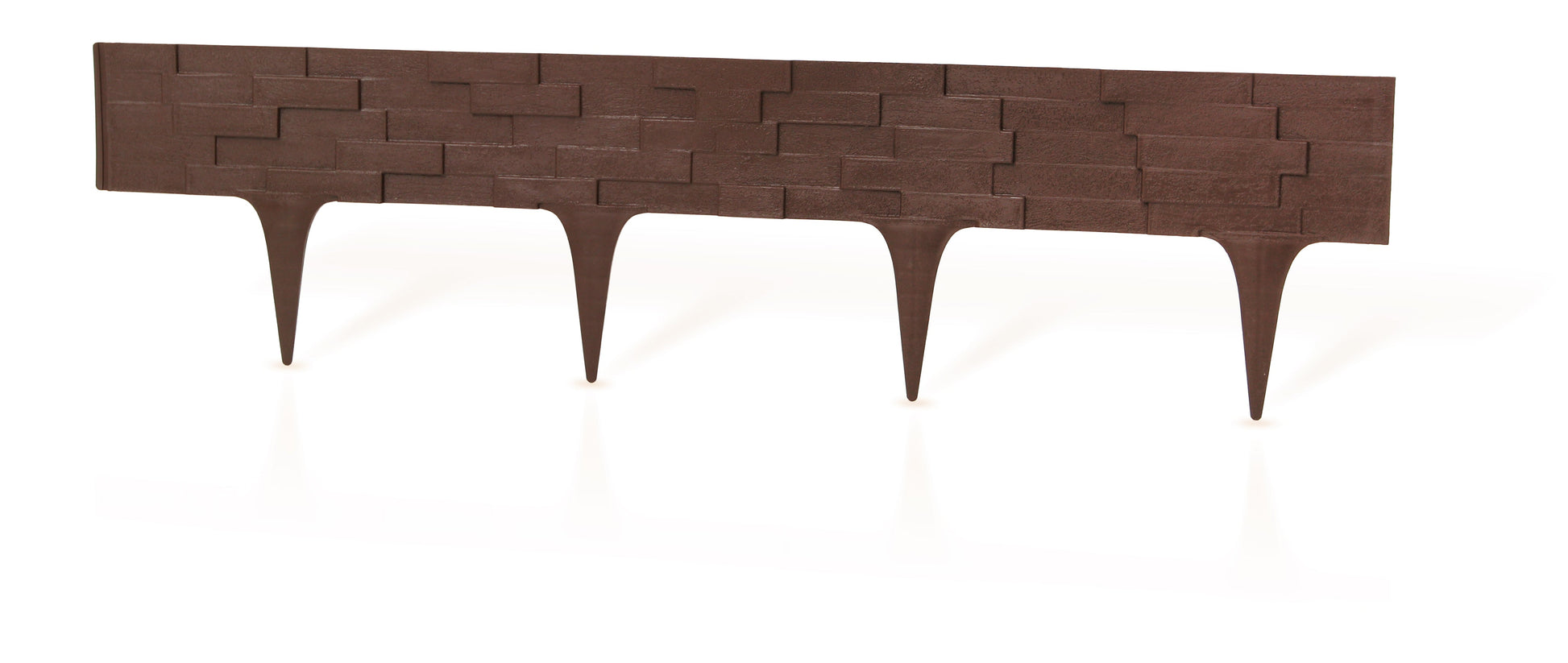 Lawn Edging, Plastic Palisade Slate Effect, 2.38m, Brown-2