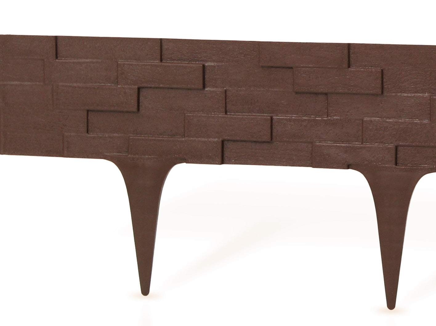 Lawn Edging, Plastic Palisade Slate Effect, 2.38m, Brown-0