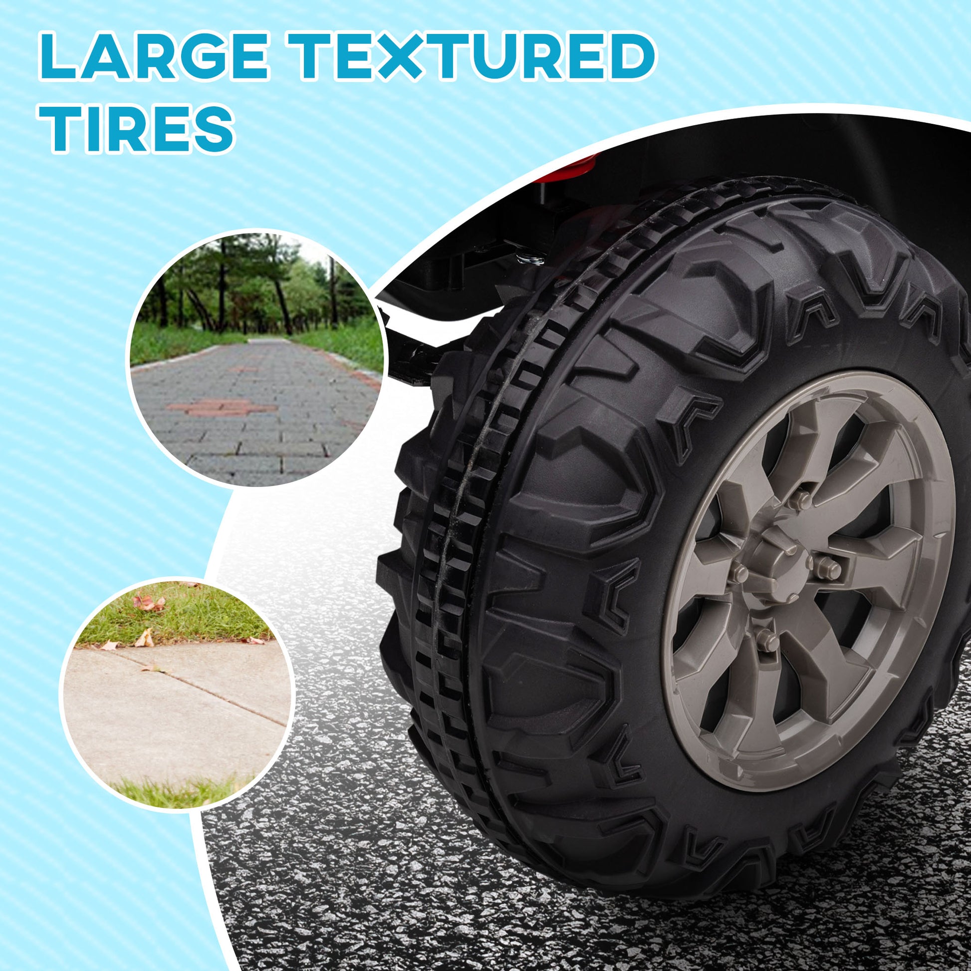 HOMCOM 12V Kids Electric Ride-On Car, with Electric Bucket, Remote Control with 2 Seats in Blue-4