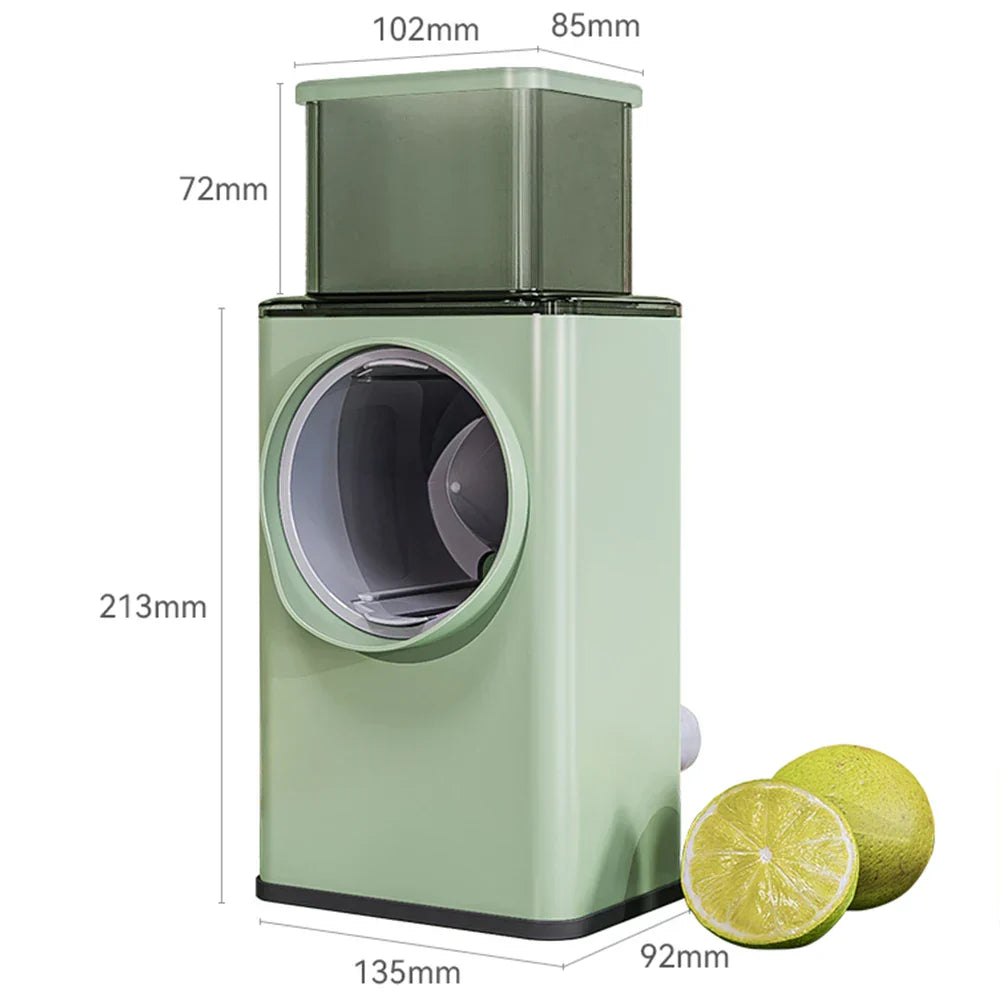 Drum Vegetable Cutter Hand-Crank Food Slicer Grater Processor-4
