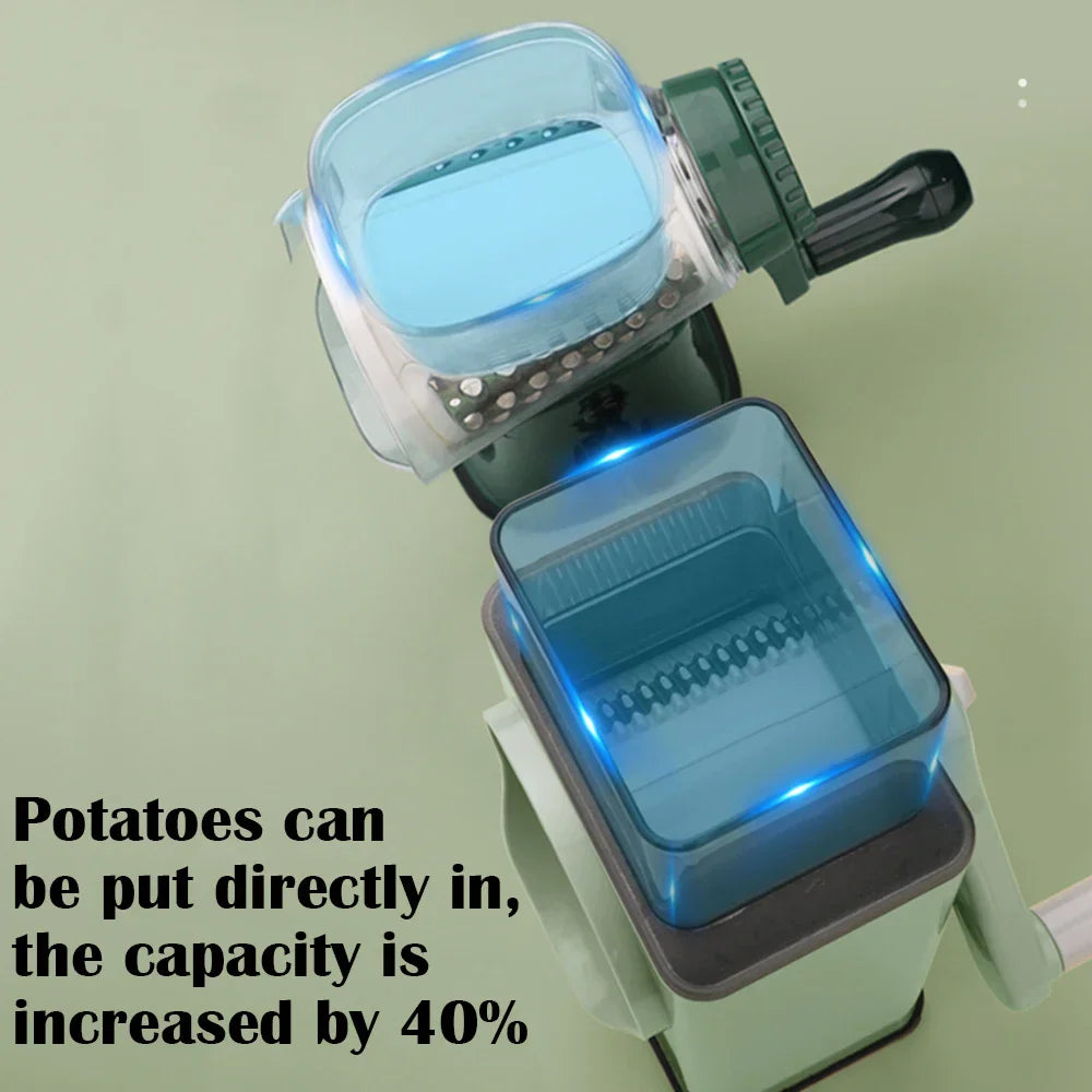 Drum Vegetable Cutter Hand-Crank Food Slicer Grater Processor-2