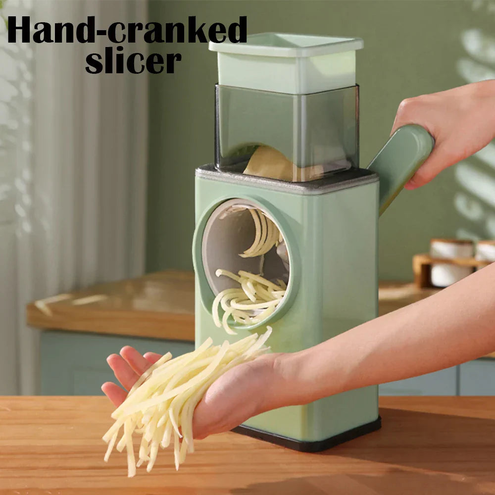 Drum Vegetable Cutter Hand-Crank Food Slicer Grater Processor-1
