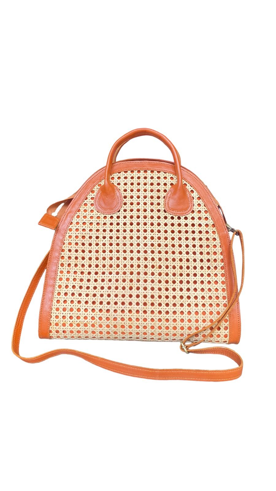 Lena Bali Handmade Leather Rattan Webbing HandBag-2