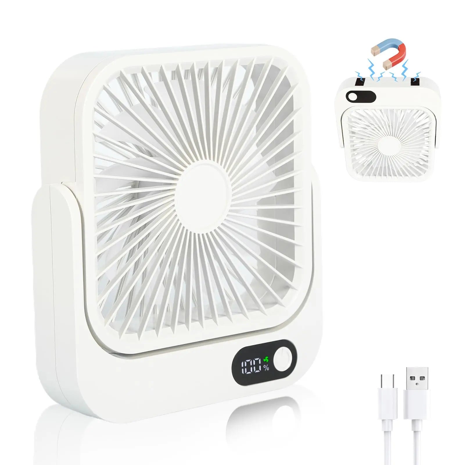 Magnetic Cruise Ship Approved Fan, 2000mAh Battery Operated, 5 Speeds, Magnetically Sticks on Cabin Ceilings and Walls
