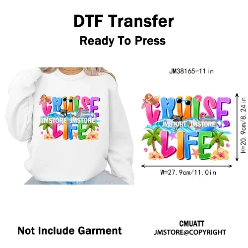 Hot Summer Holiday Boat Cruise Ship Life Salty Beach Family Island Trip Iron on DTF Transfer Stickers Ready to Press for Clothes