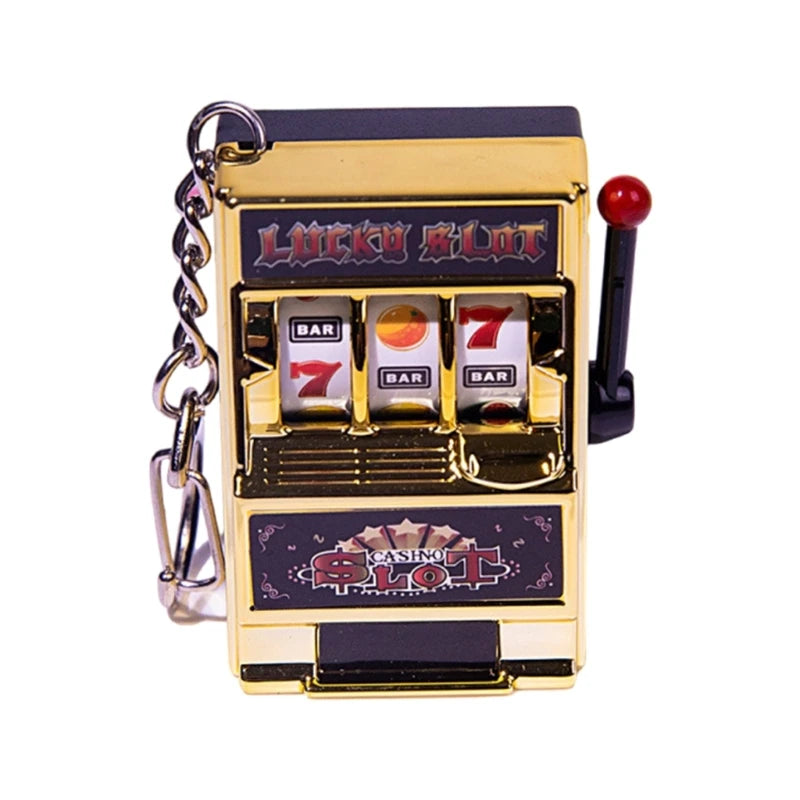 Mini Casino Lucky Charm Jackpot Keychains Handbags Charm Pendant Keychain Novelty Gifts for Women Men