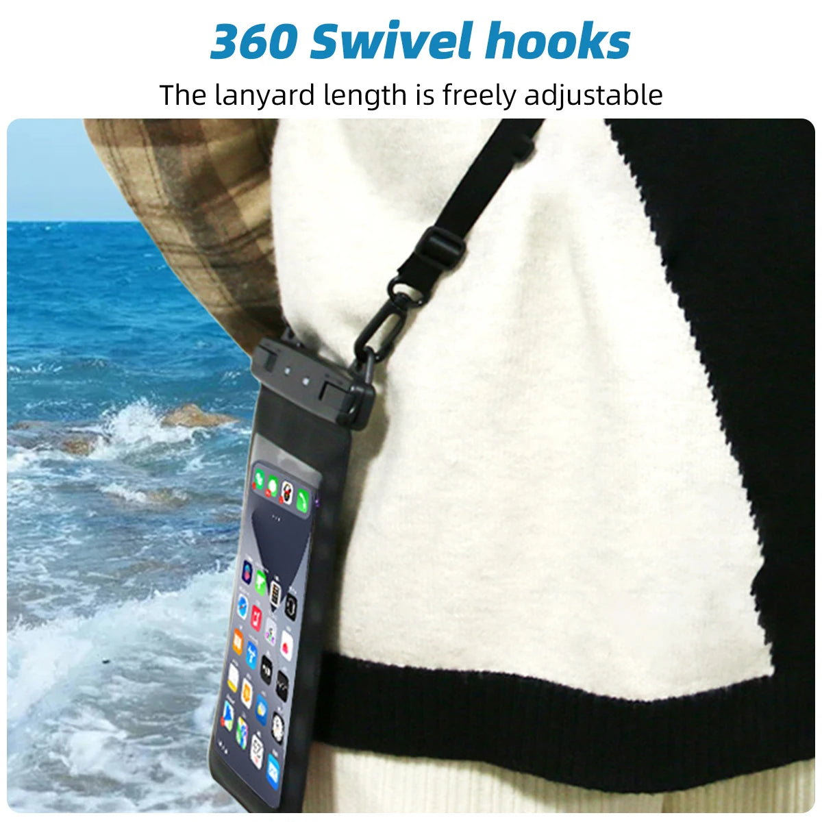 1/2PCS Waterproof Phone Pouch, Waterproof Phone Case for iPhone 16 15 , IPX8 Cellphone Dry Bag Beach Cruise Ship Essentials