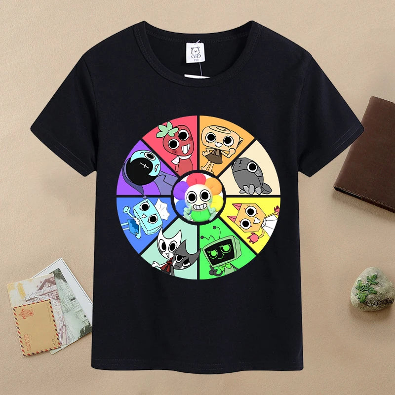 New Dandys World Children T-shirts Kawaii Cartoon Printed T-shirt Baby Boys Casual Short-sleeved Tops 2025 Summer Kids Clothing
