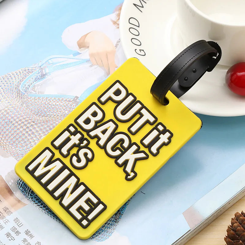 Creative Letter Not Your Bag Travel Accessories Luggage Tags Suitcase Cartoon Style Fashion Silicon Portable Travel Label
