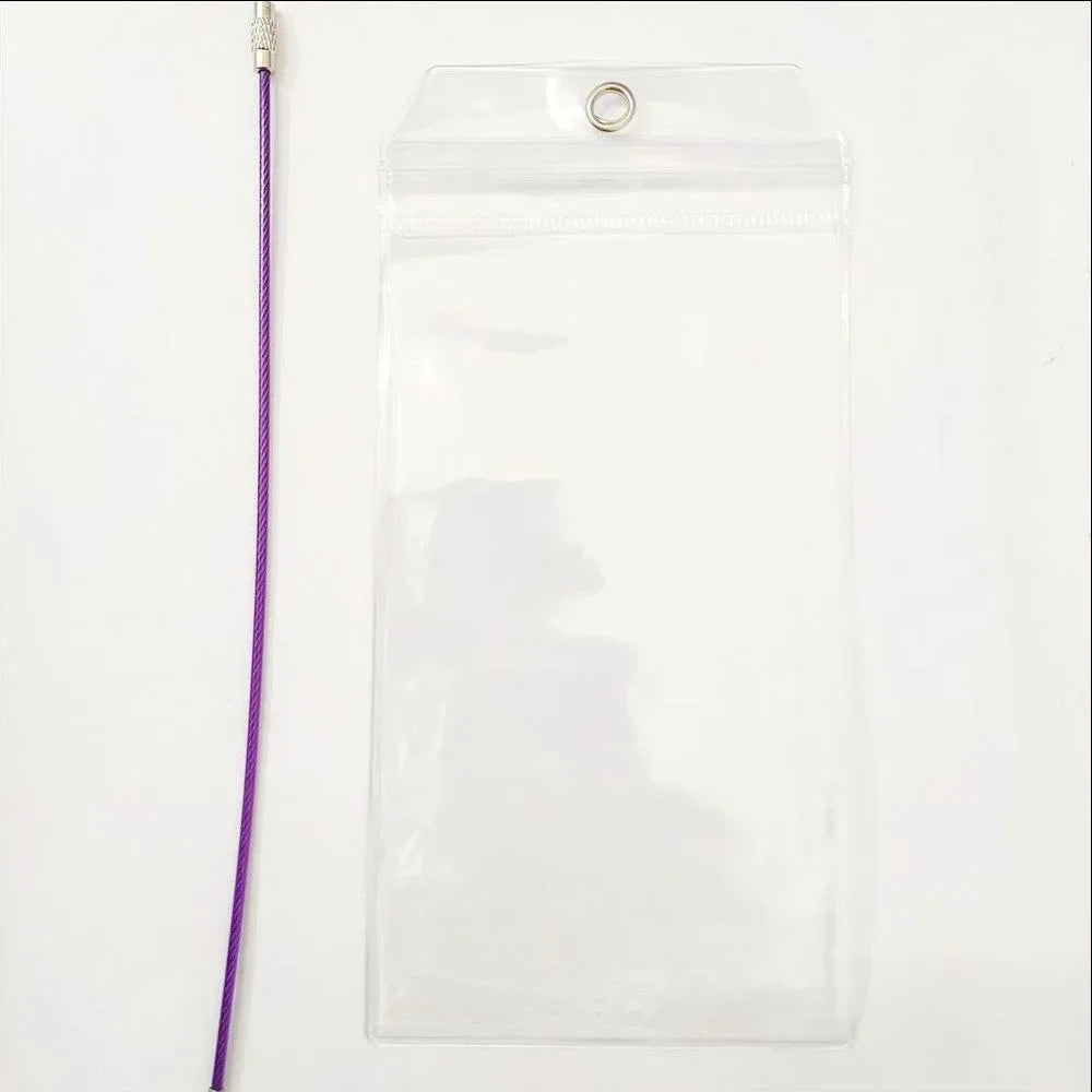 Travel Luggage Cruise Tags Holder Pouch Resealable Waterproof Clear Ship Ticket Card Sleeve Keyring with Steel Wire Cable Loop