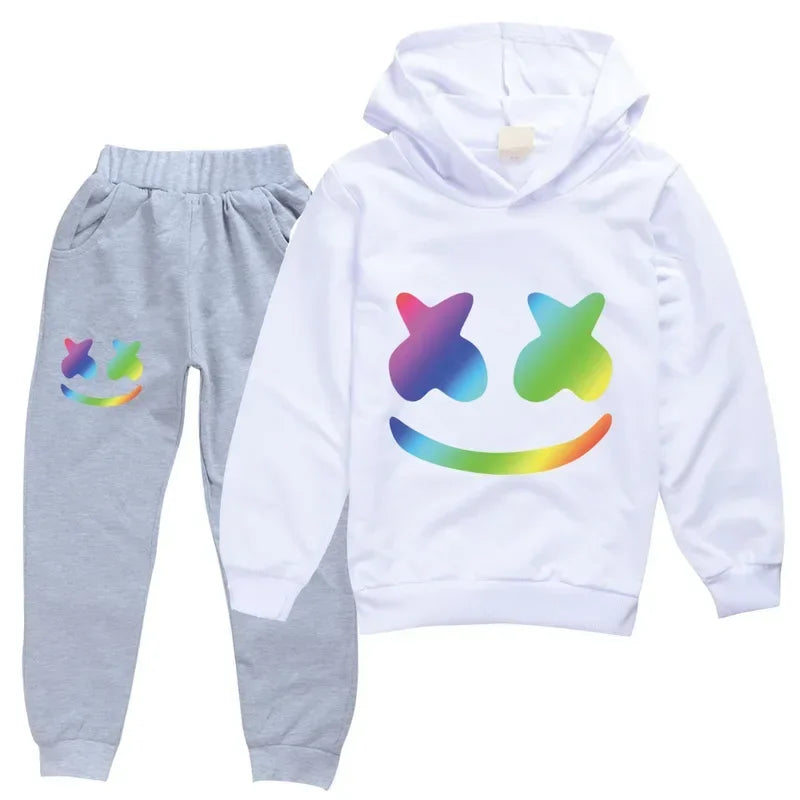 DJ Spring Season Autumn Clothing Set Kids Hoodies and Pants Suit Toddler Boys Tracksuit Teen Girls Casual Outfits
