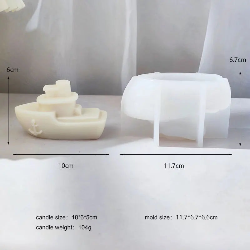 Small Cruise Ship Mold Small Boat Mold Aromatherapy Candle Gypsum Gift Cake Mold