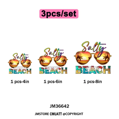 Happy Summer Boat Cruise Life Salty Beach Family Island Vacation Iron on DTF Thermal Transfer Sticker Ready to Press for Clothes