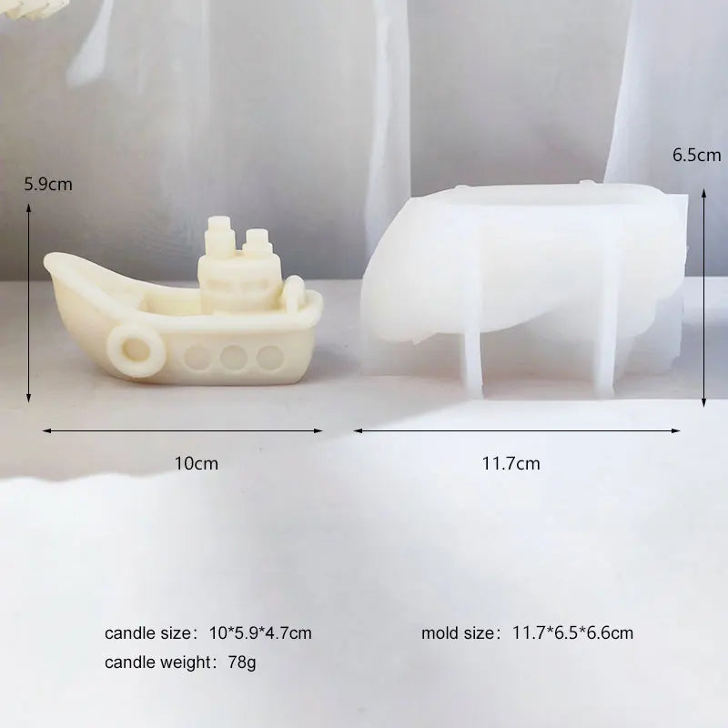 Small Cruise Ship Mold Small Boat Mold Aromatherapy Candle Gypsum Gift Cake Mold