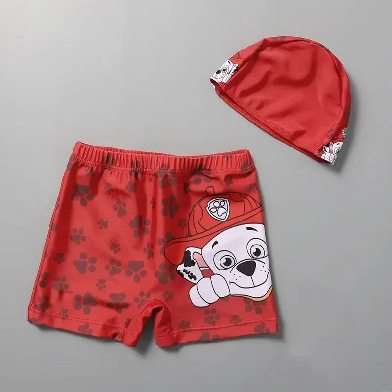 Paw Patrols Swimsuit Children's Printed Underpants Hat Chase Rocky Marshall Underwear Kids Toys Swimming Suit