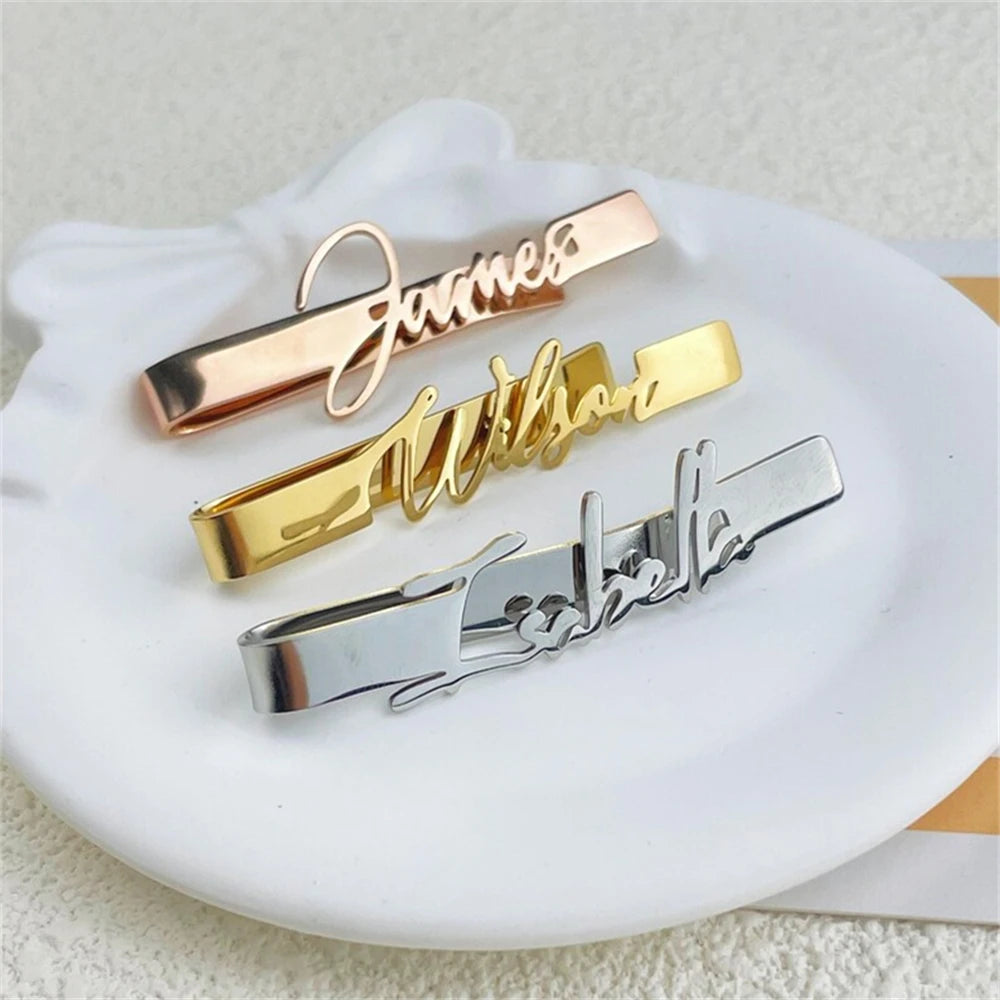Personalized Tie Clip Custom Name Tie Clip For Men Suit Accessories Husband Jewelry  Fathers Day Valentines Gift For Him Wedding