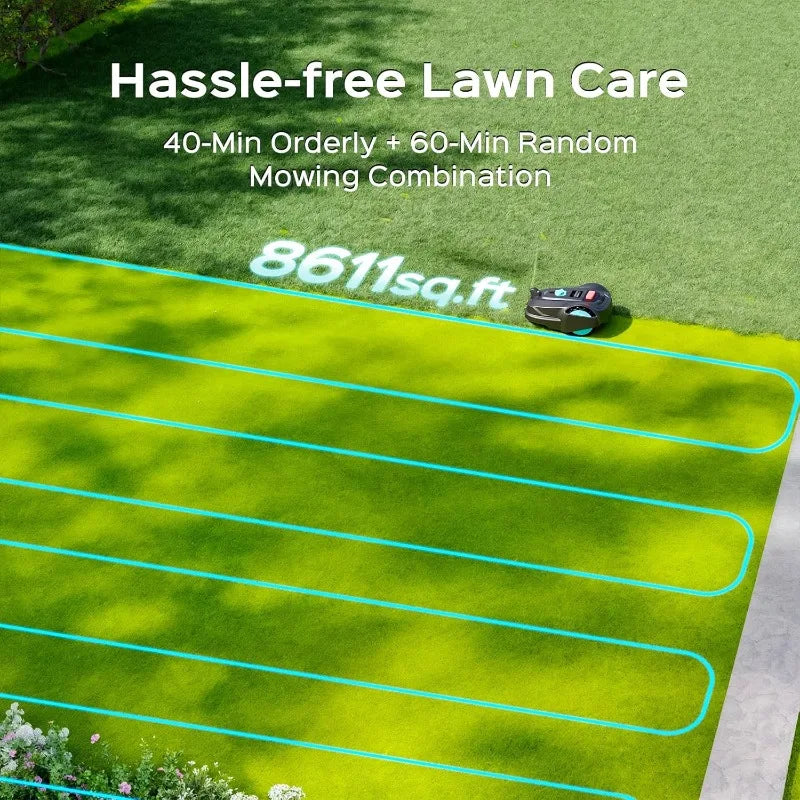 M800Plus Cordless Robot Lawn Mower With GPS + 3D Visual Navigation, Bow-Shaped Path Mowing, APP Control, 4.0Ah Automatic Robotic