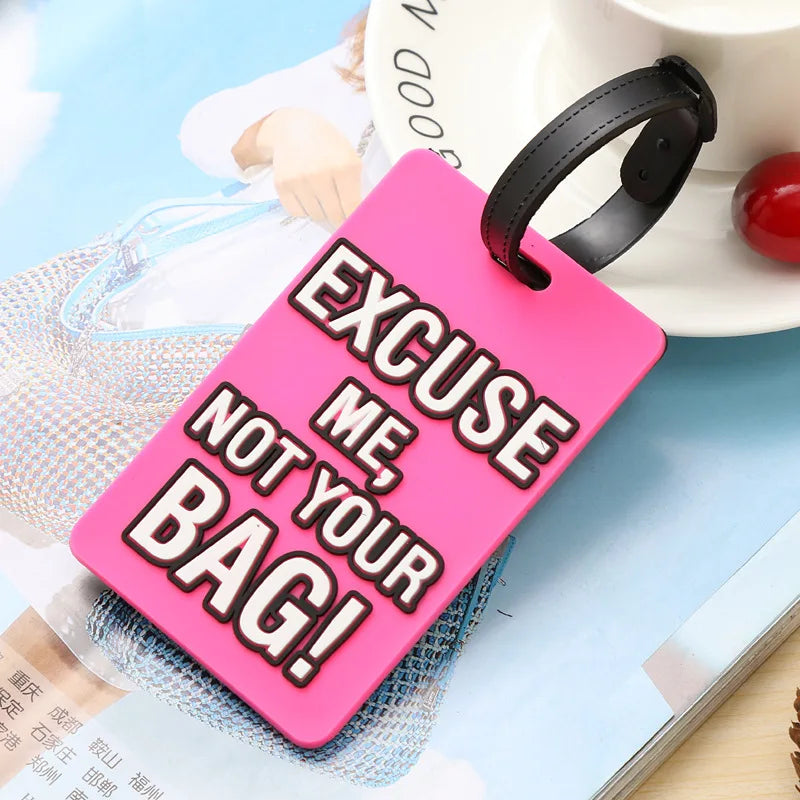 Creative Letter Not Your Bag Travel Accessories Luggage Tags Suitcase Cartoon Style Fashion Silicon Portable Travel Label