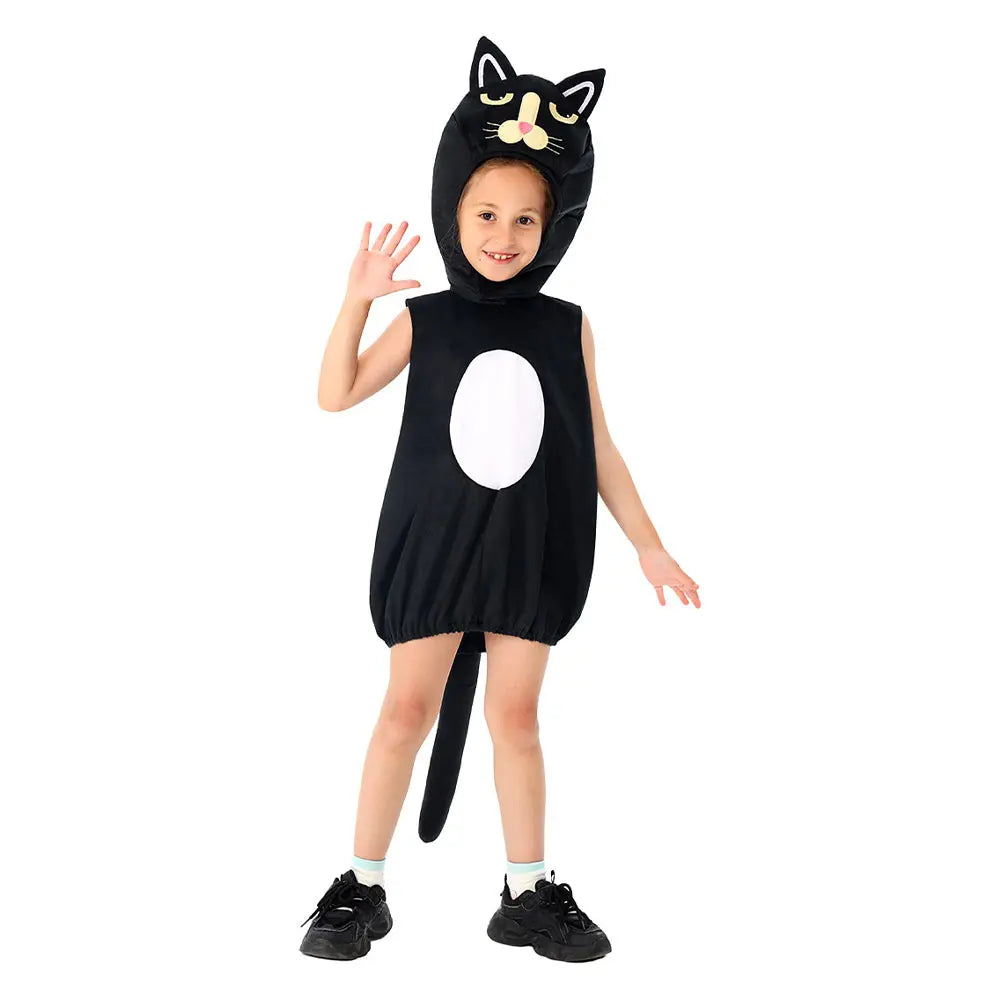 Fantasy Kids Cosplay Stage Performance Funny Looks Cat Costume Cartoon Animal Disguise Roleplay Clothing Halloween Carnival Suit