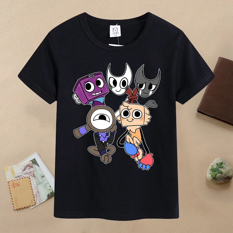 New Dandys World Children T-shirts Kawaii Cartoon Printed T-shirt Baby Boys Casual Short-sleeved Tops 2025 Summer Kids Clothing