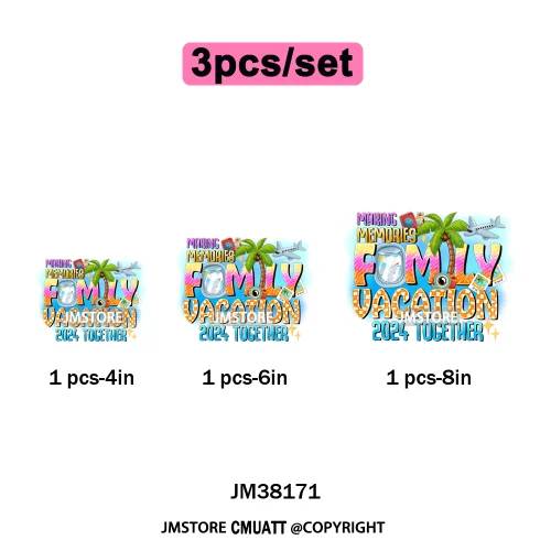Happy Summer Boat Cruise Life Salty Beach Family Island Vacation Iron on DTF Thermal Transfer Sticker Ready to Press for Clothes