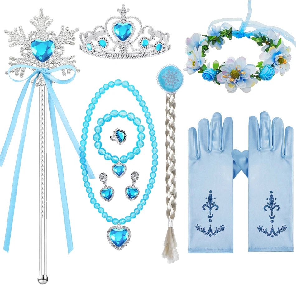 Elsa Dress for Girls Costume Snow Queen Kids Princess Dress Cosplay Birthday Party Children Clothing Carnival Easter Outfits