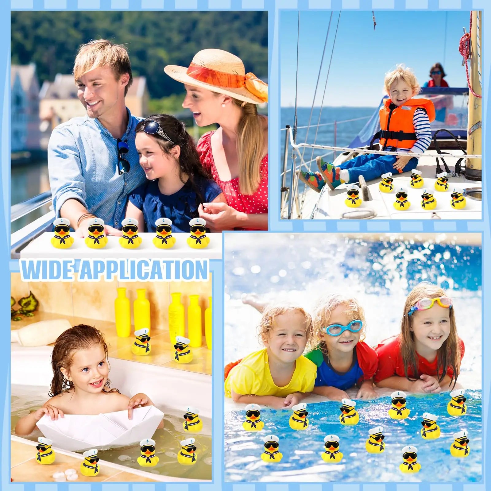12/24/36Pcs Cruise Rubber Duck Bulk with Sunglasses Sets  Mini Sailing Rubber Ducks Summer Cruise Ship Toy Squeaky Duck