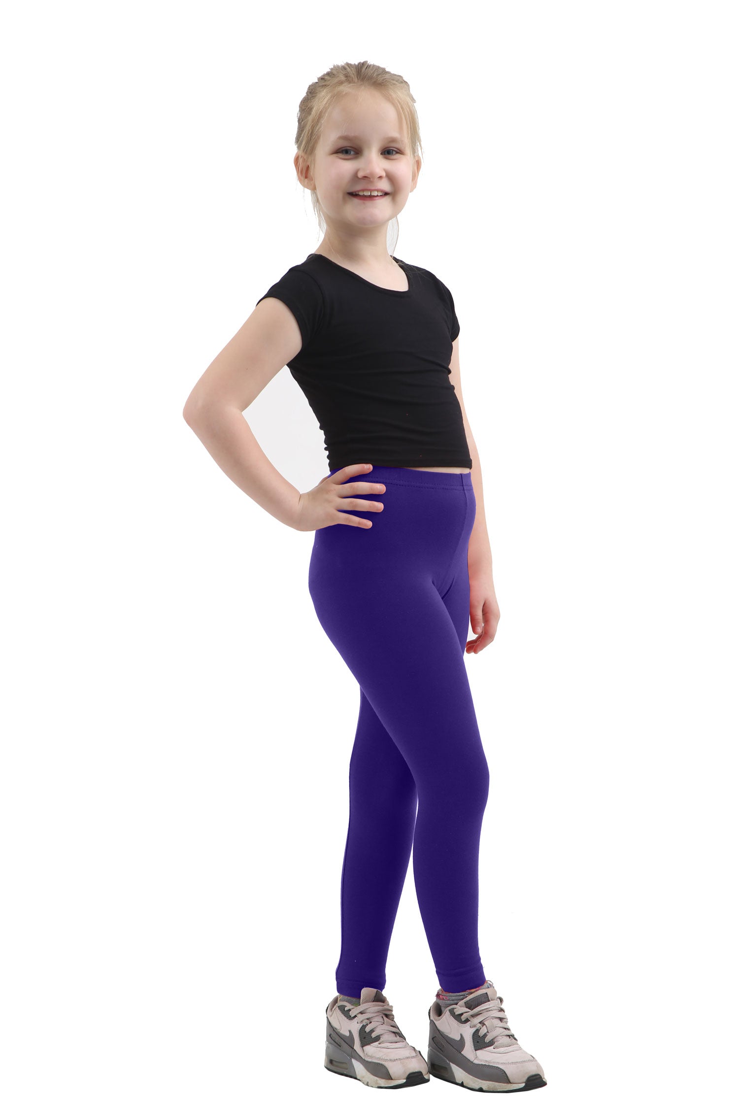 Crazy Chick Girls Navy Cotton Leggings Full Length-0